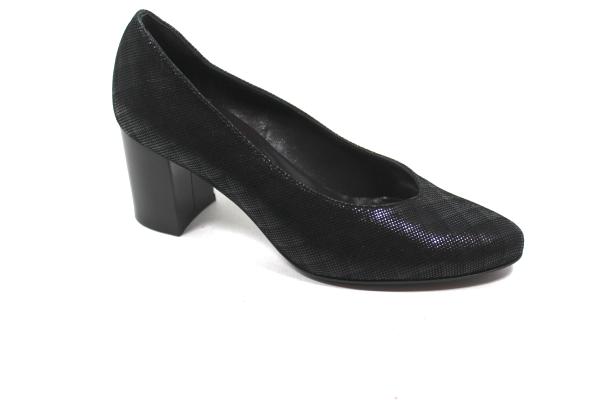 Eleganter Pumps in schwarz Velour mit Prägung